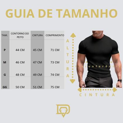 Imagem de Camiseta Masculina Canelada Manga Curta Slim Premium
