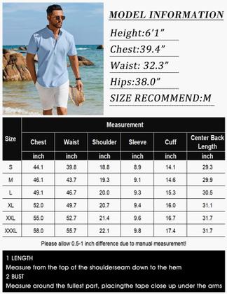 Imagem de Camiseta masculina casual casual de verão Henley azul marinho COOFANDY