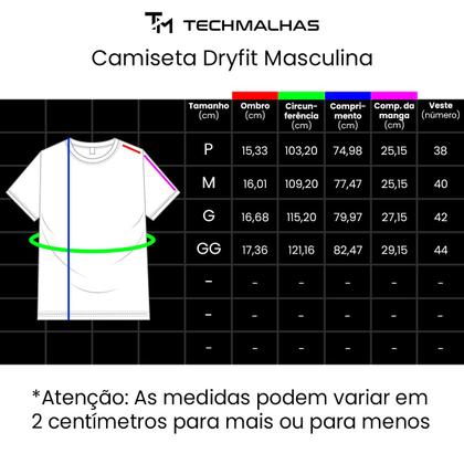 Imagem de Camiseta Masculina Dry Fit Basica TechMalhas  Lisa secagem rapida