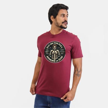 Imagem de Camiseta Masculina estampa ARMADURA DE DEUS -100% Algodão 30.1