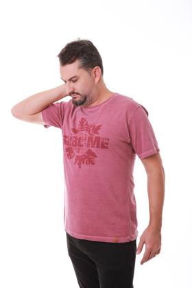 Imagem de Camiseta Masculina Estonada Marsala Estampa Sublime Tropical