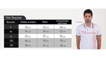 Imagem de Camiseta Masculina Gola Polo Azul Marinho Piquet Com Elastano Estampado Gaivotas