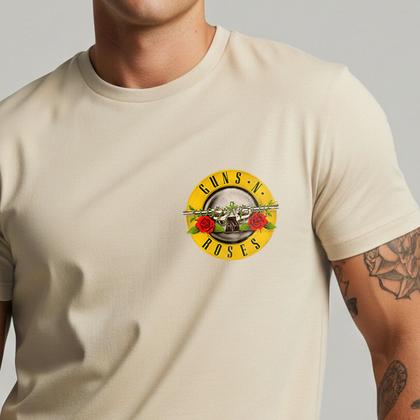 Imagem de Camiseta Masculina Guns N' Roses Banda Rock Estilosa Algodão Tshirt Skull Camisa
