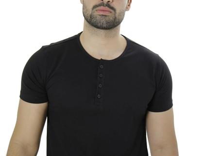 Imagem de Camiseta Masculina Henley Com 4 Botões Frontais Manga Curta