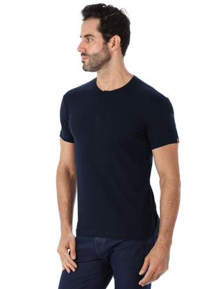 Imagem de Camiseta Masculina Henley Manga Curta Anistia Marinho
