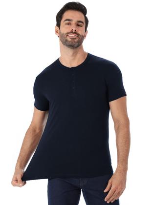 Imagem de Camiseta Masculina Henley Manga Curta Anistia Marinho