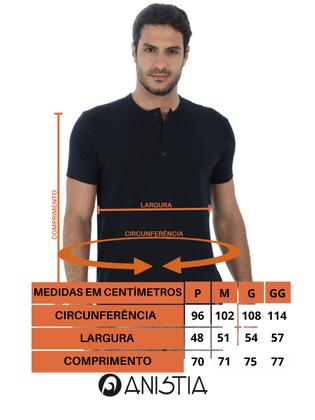 Imagem de Camiseta Masculina Henley Manga Curta Anistia Marinho