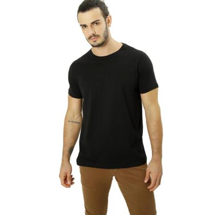 Imagem de Camiseta Masculina Lisa Preta Tradicional 100% algodão