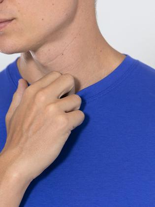 Imagem de Camiseta Masculina Manga Curta em Malha Algodão Peruana Premium  Fio 30.01-Azul -Modda Facil