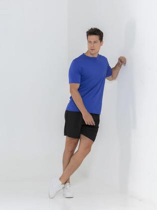 Imagem de Camiseta Masculina Manga Curta em Malha Algodão Peruana Premium  Fio 30.01-Azul -Modda Facil