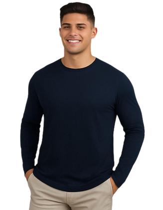 Imagem de Camiseta Masculina Manga Longa Dry Básica Lisa Proteção Solar UV Térmica Blusa Academia Esporte - Envio Imediato -