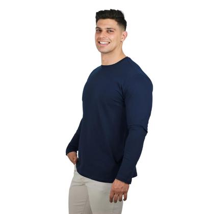 Imagem de Camiseta Masculina Manga Longa Slim Fit Algodão Premium TRV