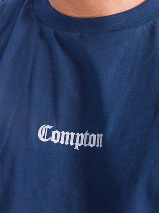 Imagem de Camiseta Masculina Oversized Compton Refletiva Azul Marinho