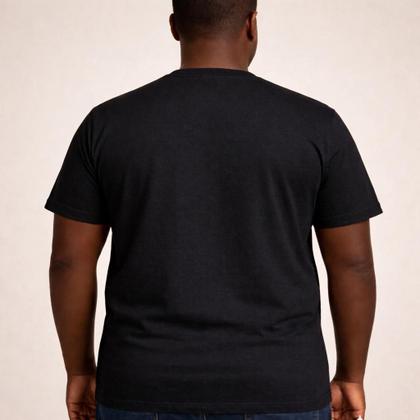 Imagem de Camiseta Masculina Plus Size Lisa G1 Ao G5 Básico Cores Preto Azul e Off white Marca HEVA