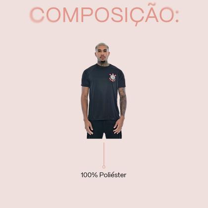 Imagem de Camiseta Masculina Preta Básica Brasão Oficial Corinthians