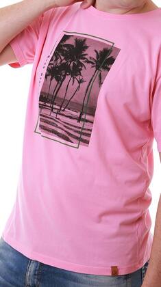 Imagem de Camiseta Masculina Rosa Claro Estampa Copacabana