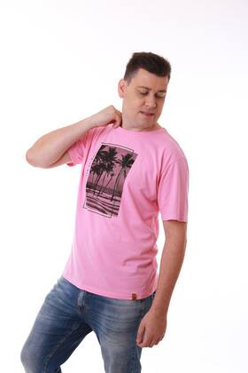 Imagem de Camiseta Masculina Rosa Claro Estampa Copacabana