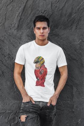 Imagem de Camiseta masculina senna branca algodão