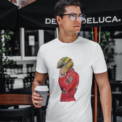 Imagem de Camiseta masculina senna branca algodão