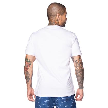 Imagem de Camiseta Masculina Vida Marinha Estampa Floral Branca