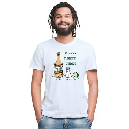 Imagem de Camiseta Melhores Amigos Tequila Camisa Personalizada Blusa Adulto Algodão com Poliéster