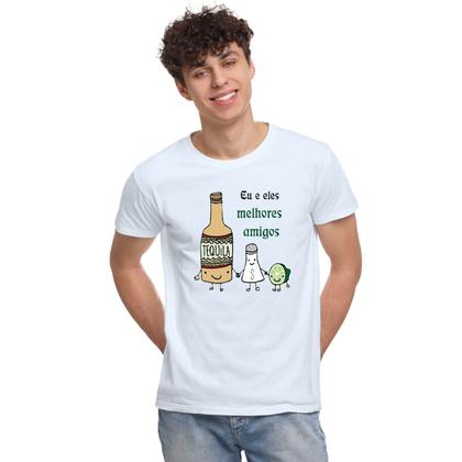 Imagem de Camiseta Melhores Amigos Tequila Camisa Personalizada Blusa Adulto Algodão com Poliéster