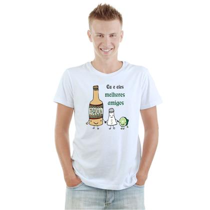 Imagem de Camiseta Melhores Amigos Tequila Camisa Personalizada Blusa Adulto Algodão com Poliéster