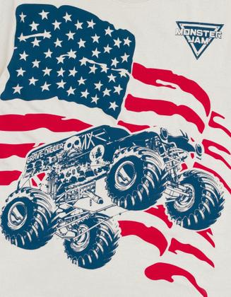 Imagem de Camiseta Monster Jam Grave Digger, 4 de julho, Family Light Grey