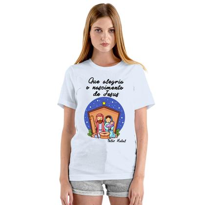 Imagem de Camiseta Natalina Nascimento de Jesus Camisa Personalizada Blusa Adulto Algodão com Poliéster