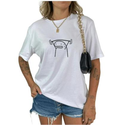 Imagem de Camiseta Oversized Feminina Flork Academia Camisão Algodão