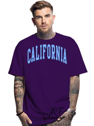 Imagem de Camiseta Oversized Personalizada Estampa California Masculina Algodão Estampada Gola Careca Ref 01