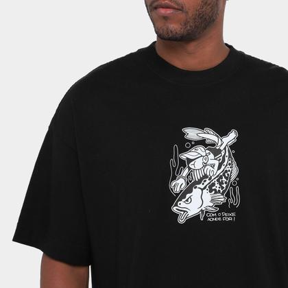 Imagem de Camiseta Oversized Santos Com o Peixe Masculina
