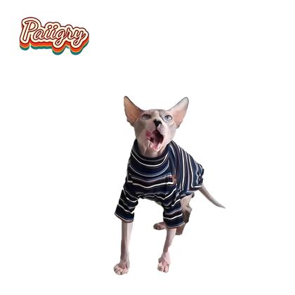 Imagem de Camiseta Para Gato Estilo Retrô, Manga Curta, Moda Tendência Para Gatos Sem Pelos, Roupas De Verão