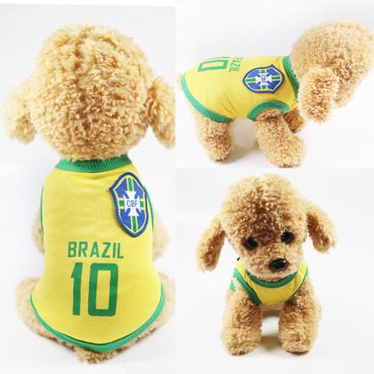 Imagem de Camiseta Pet do Brasil para Cachorro ou Gato Copa do Mundo 