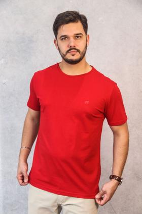 Imagem de Camiseta Pima Vermelha com Logo Bordada
