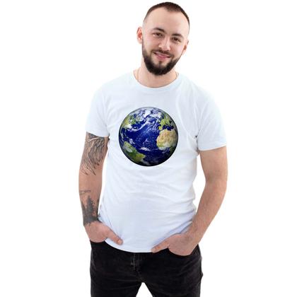 Imagem de Camiseta Planeta Terra Globo Terrestre Camisa Personalizada Blusa Adulto Algodão com Poliéster