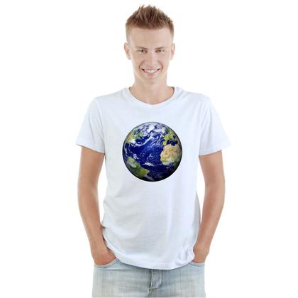 Imagem de Camiseta Planeta Terra Globo Terrestre Camisa Personalizada Blusa Adulto Algodão com Poliéster