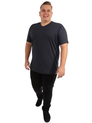 Imagem de Camiseta Plus Size Anistia Masculina Decote V Algodão Grafite