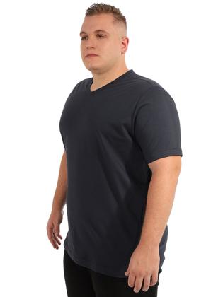 Imagem de Camiseta Plus Size Anistia Masculina Decote V Algodão Grafite
