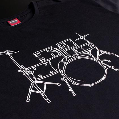 Imagem de Camiseta Plus Size Bateria Line Drum Preta.