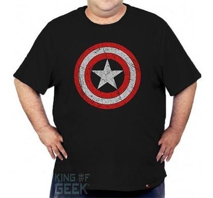 Imagem de Camiseta Plus Size Escudo Capitão América Camisa Vingadores