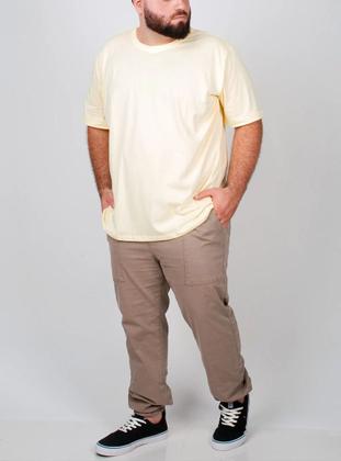 Imagem de Camiseta Plus Size Masculina Básica G4 G5 100% Algodão