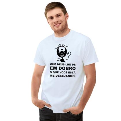 Imagem de Camiseta Que Deus Lhe Dê Em Dobro Camisa Personalizada Blusa Adulto Algodão com Poliéster