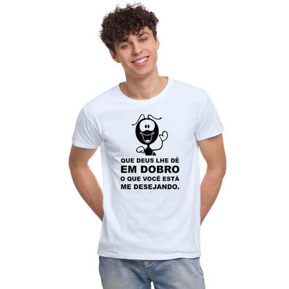 Imagem de Camiseta Que Deus Lhe Dê Em Dobro Camisa Personalizada Blusa Adulto Algodão com Poliéster