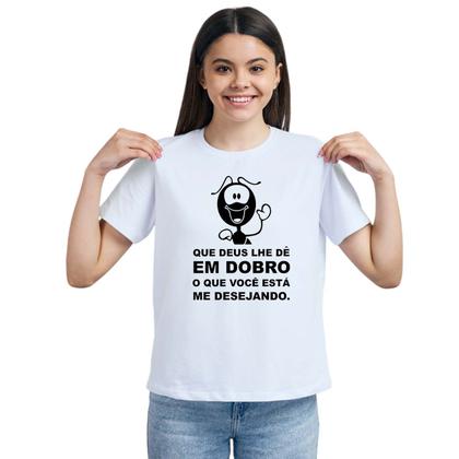 Imagem de Camiseta Que Deus Lhe Dê Em Dobro Camisa Personalizada Blusa Adulto Algodão com Poliéster