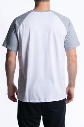 Camiseta Raglan - Branca com Mescla - Fitz Imagem de Camiseta Raglan - Branca com Mescla