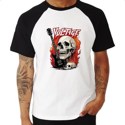 Imagem de Camiseta Raglan Caveira rock guitarra voltage