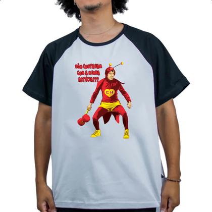 Imagem de Camiseta Raglan Chapolin nao contavam com minha astucia