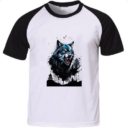 Imagem de Camiseta Raglan Lobo arte psicodelica