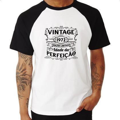 Imagem de Camiseta Raglan Vintage idade perfeicao 1972